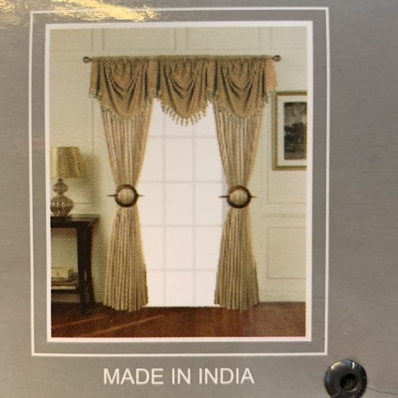 NWT Decorative Black with Silver Sparkle, Window Dressing Brooch Tiebacks - Picture 7 of 7